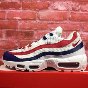 nike air max 95 white deep royal blue gym red
